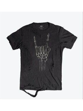 OTHER UK Rock Thrasher T-shirt Womens Sz Large Black Punk Rock Distressed Metal